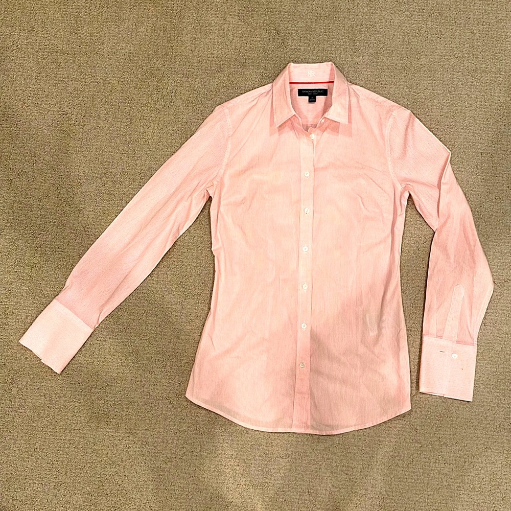 Red Pinstripe Button Down Shirt